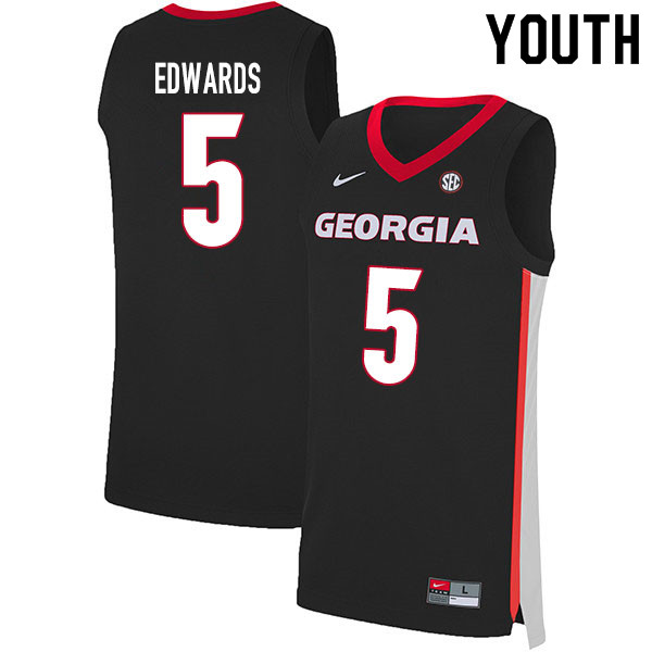2020 Youth #5 Anthony Edwards Georgia Bulldogs College Basketball Jerseys Sale-Black - Click Image to Close